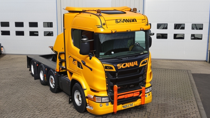 тягач Scania с надстройкой КМУ